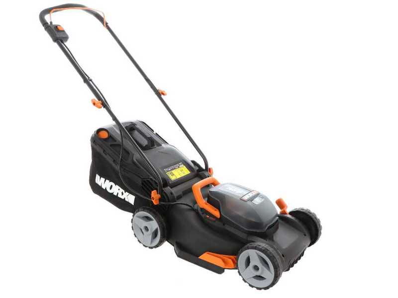 Tondeuse &agrave; gazon &eacute;lectrique &agrave; batterie Worx WG743E - 2X20V 4 Ah