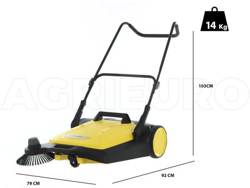 K&auml;rcher S 6 - Balayeuse manuelle avec bac de ramassage  - r&eacute;gulateur de hauteur - compartiment r&eacute;colte 38 Lt