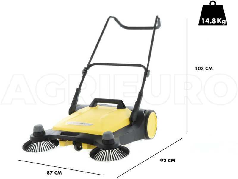 K&auml;rcher S 6 Twin - Balayeuse manuelle &agrave; pouss&eacute;e avec bac de ramassage r&eacute;gulateur de hauteur - compartiment de r&eacute;colte 38 Lt