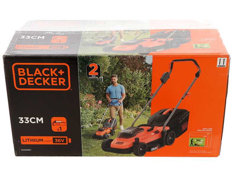 Tondeuse &agrave; gazon &eacute;lectrique &agrave; batterie Black &amp; Decker BCMW3336L1-QW - 36V 2.5Ah