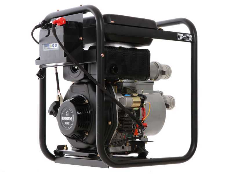 Pompe thermique diesel Blackstone BD 8000ES raccords 80 mm - 3 pouces - d&eacute;marrage &eacute;lectrique - r&eacute;servoir de 14 litres - Euro 5