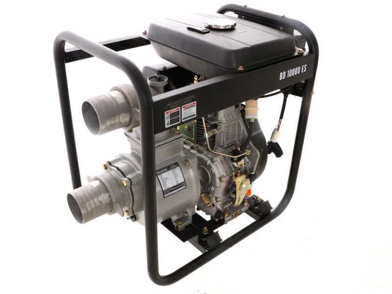 Pompe thermique diesel Blackstone BD 10000ES raccords 100 mm - 4 pouces - d&eacute;marrage &eacute;lectrique - r&eacute;servoir de 14 litres - Euro 5