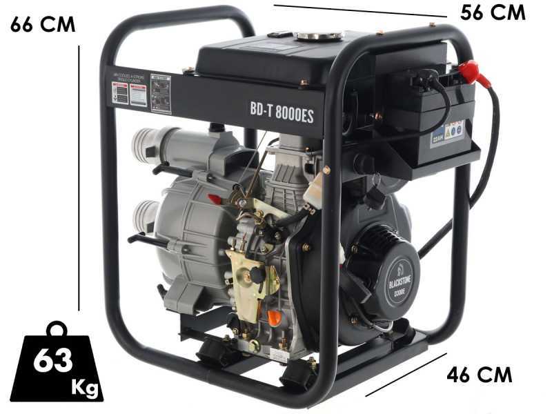 Motopompe diesel Blackstone BD-T 8000ES pour eaux  sales avec raccords 80 mm - Euro 5