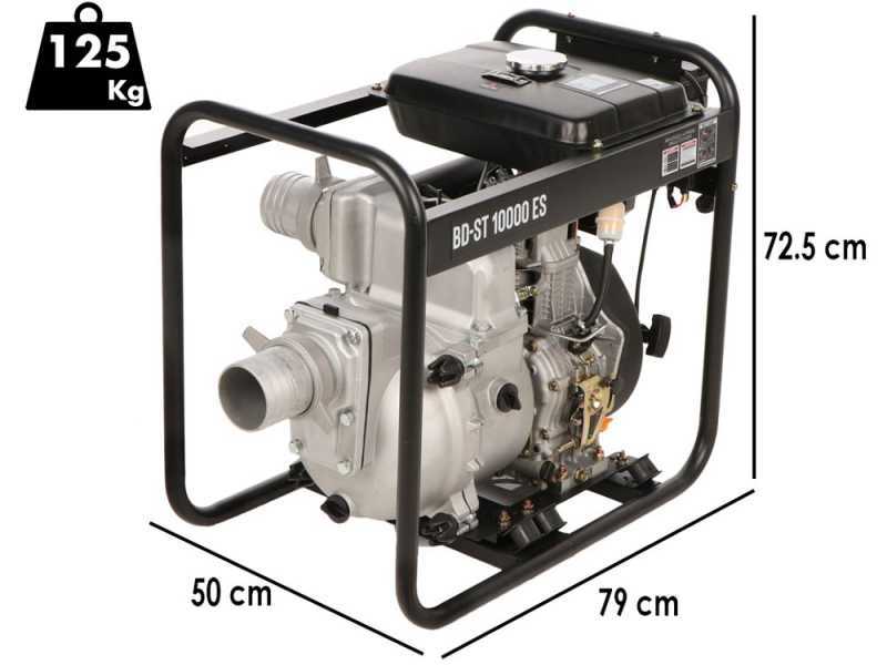 Moto-pompe diesel Blackstone BD-ST 10000ES pour eaux charg&eacute;es avec raccords 100 mm - Euro 5