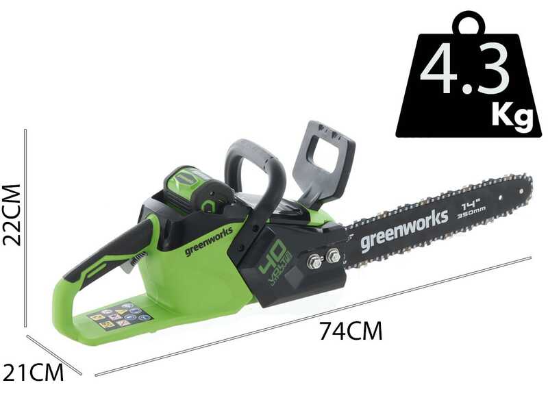 Greenworks GD40CS15 40V  - Tron&ccedil;onneuse &agrave; batterie - Lame de 35 cm - SANS BATTERIE NI CHARGEUR
