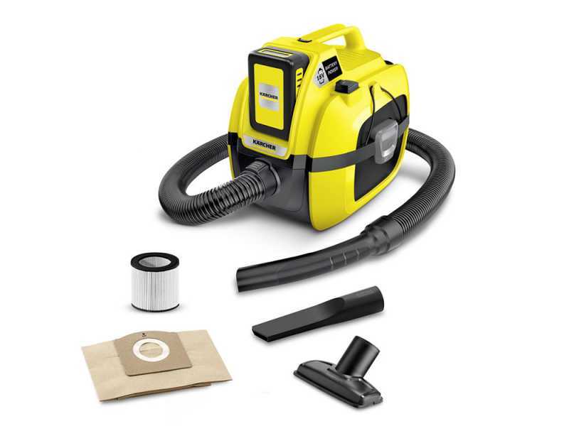 Karcher WD 1 - Aspirateur multi-usage &agrave; batterie 18 V - solides, liquides et souffleur