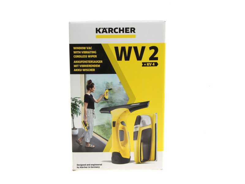 Lave-vitre &eacute;lectrique &agrave; batterie Karcher WV 2 + nettoyeur de vitres KV 4 -