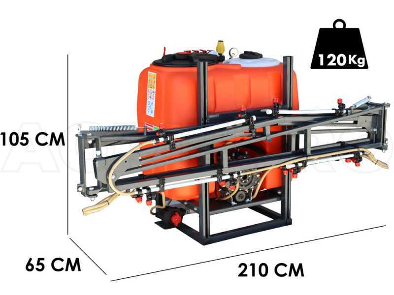 Dal Degan MANDA 200 L - Pulv&eacute;risateur agricole pour d&eacute;sherbage &agrave; tracteur - Cuve 200 L - Barre 8 m - Pompe YP70