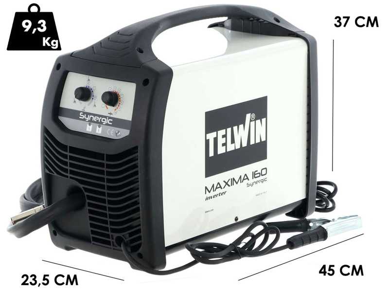 Poste &agrave; souder inverter &agrave; fil Telwin Maxima 160 Synergic - pour MIG-MAG/FLUX/BRAZING