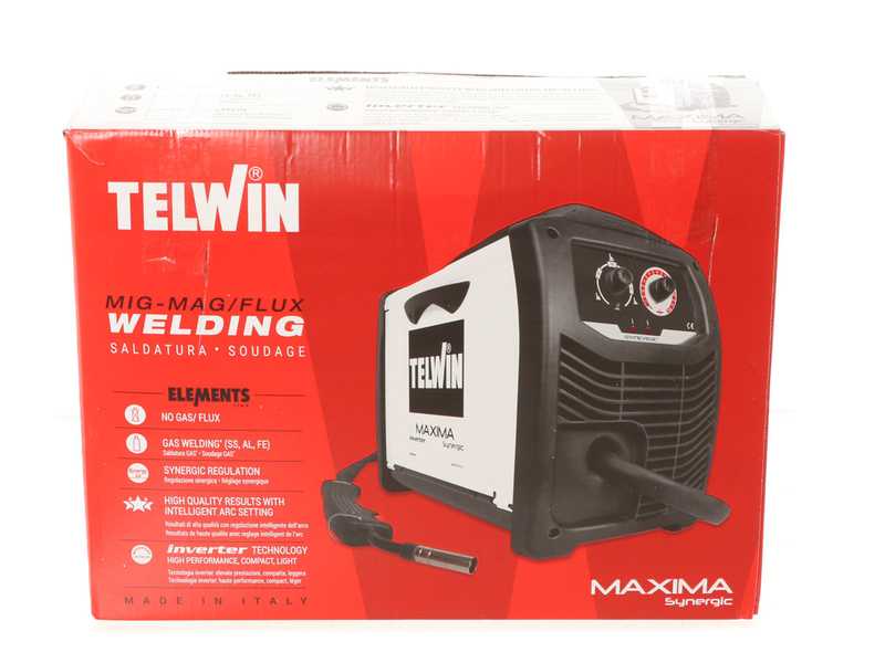 Poste &agrave; souder inverter &agrave; fil Telwin Maxima 160 Synergic - pour MIG-MAG/FLUX/BRAZING