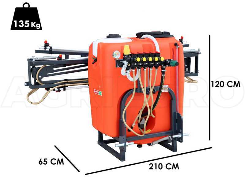 Dal Degan MANDA 300L - Pulv&eacute;risateur port&eacute; pour d&eacute;sherbage &agrave; tracteur &ndash; R&eacute;servoir 300 L &ndash; Barre 10 m -  Pompe YP70