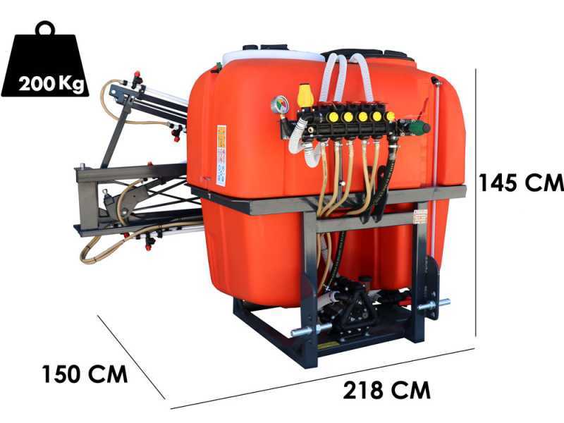 Dal Degan MANDA EXTRA 600L - Pulv&eacute;risateur pour d&eacute;sherbage sur tracteur  - Rampe d&eacute;sherbage 12 m - Pompe BP 125K