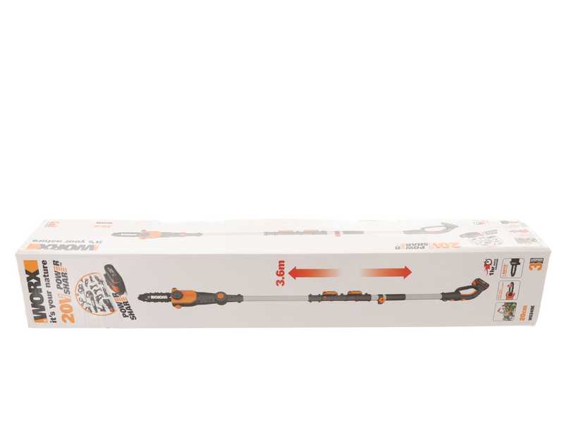 Perche d'&eacute;lagage &agrave; batterie sur perche t&eacute;l&eacute;scopique Worx WG349E - 2Ah da 20V