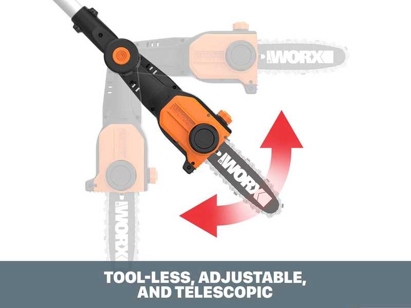 Perche d'&eacute;lagage &agrave; batterie sur perche t&eacute;l&eacute;scopique Worx WG349E - 2Ah da 20V