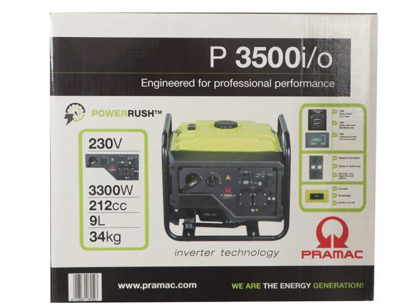 Pramac P3500I/O - Groupe &eacute;lectrog&egrave;ne inverter 3.3 kW monophas&eacute;