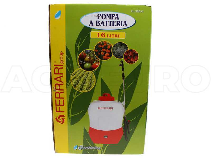 Pulv&eacute;risateur &agrave; dos avec batterie au lithium Ferrari Group 16L - batterie au lithium 12V 8Ah