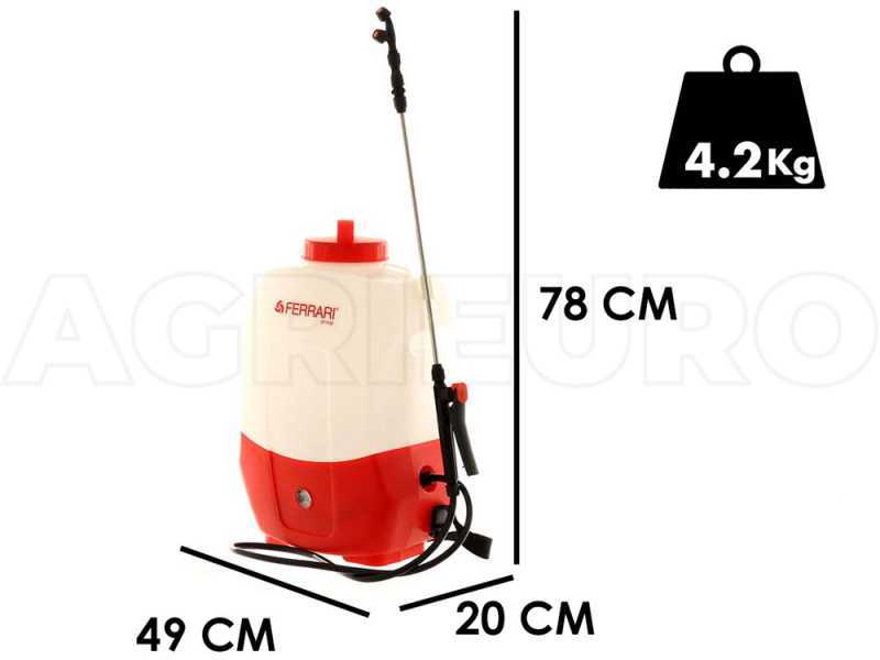 Pulv&eacute;risateur &agrave; dos avec batterie au lithium Ferrari Group 16L - batterie au lithium 12V 8Ah