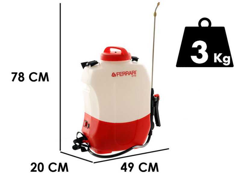 Pompe de pulv&eacute;risation &agrave; dos avec batterie au lithium Ferrari Group 8L - batterie au lithium 12V 4ah