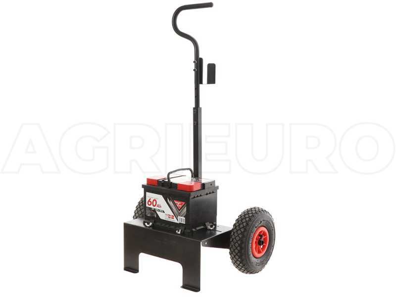 Chariot porte-batterie professionnel Volpi pour le d&eacute;placement des batteries des peignes vibreurs