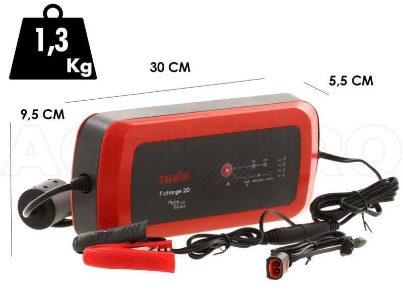 Telwin T-Charge 20 - Chargeur de batterie et mainteneur de charge - batteries au plomb 6/12V - 110W
