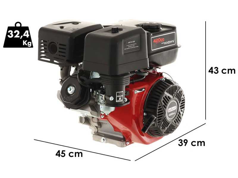 Moteur thermique 4 temps 420 cc de remplacement pour broyeur bétonnière  outillage motorisé