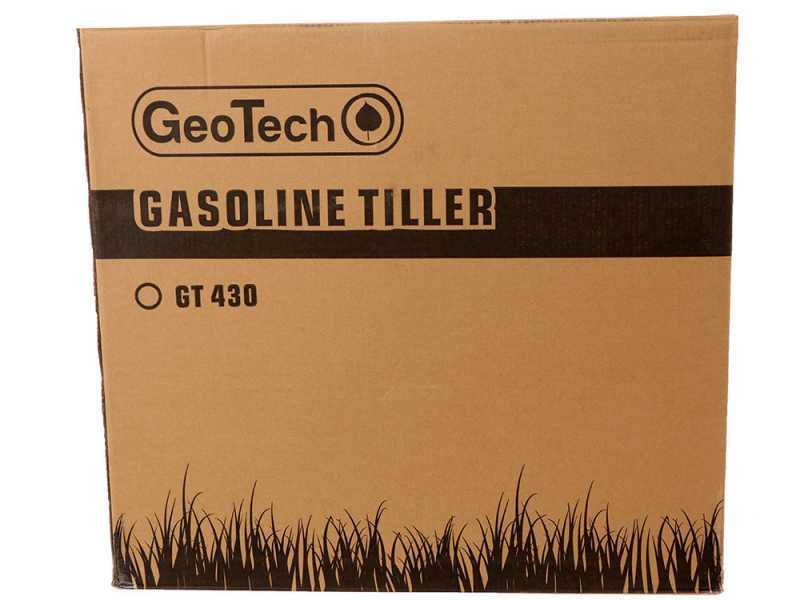Motobineuse GeoTech GT 430 avec moteur OHV 5.5 HP &agrave; essence de 161 cm3 - 1 vitesse avant