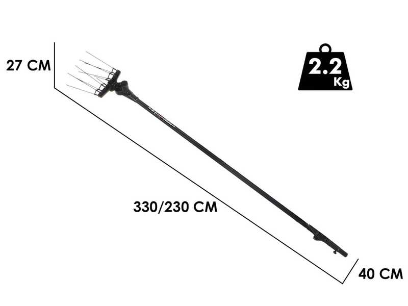 Aima Twigo 12V - Peigne vibreur &eacute;lectrique &agrave; batterie - Perche aluminium