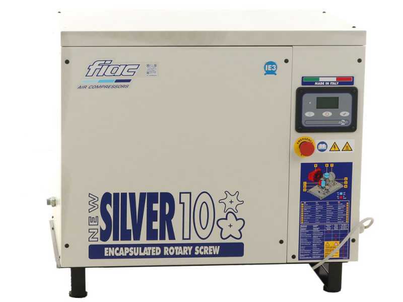 Fiac New Silver 10 - Compresseur &eacute;lectrique rotatif &agrave; vis - Pression max 10 bars