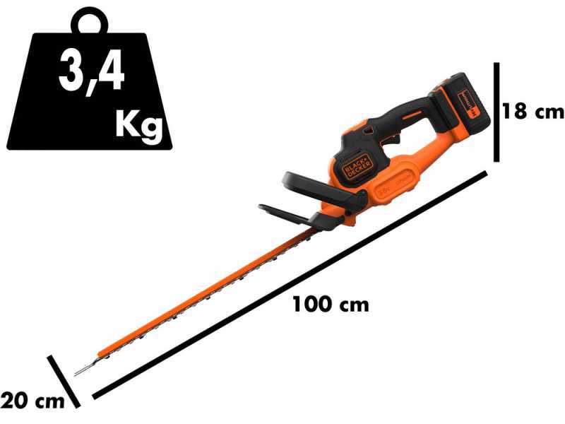 Taille-haie &agrave; batterie Black &amp; Decker BCHTS3625L1 - 36V 2,5 Ah - Lamier 55cm