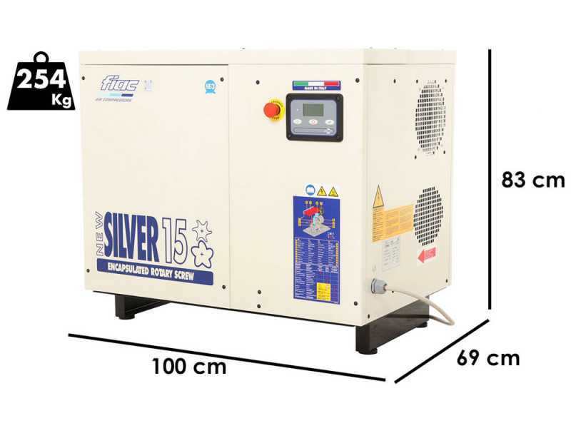Fiac New Silver 15 - Compresseur rotatif triphas&eacute; &agrave; vis silencieux - Moteur 15 HP 