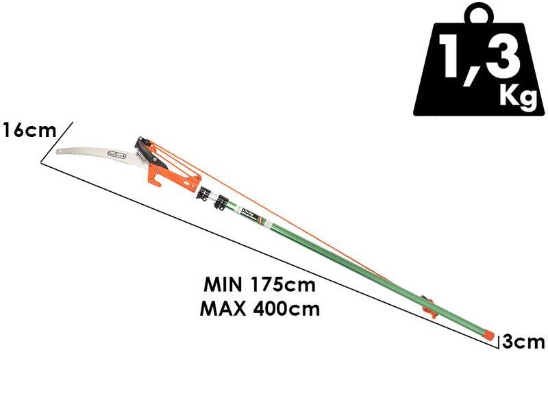 GeoTech SV-375 - &Eacute;chenilloir sur perche t&eacute;lescopique 175-400cm