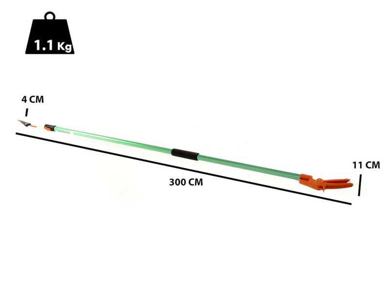 GeoTech FS 180-300 - Long coupe-branches pour haies de 3,0&nbsp;m