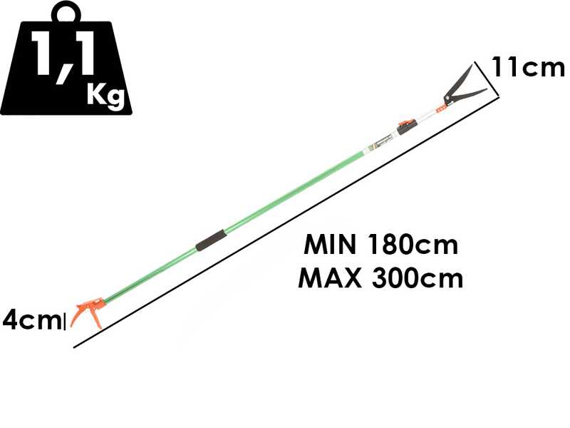 GeoTech FS 180-300 - Long coupe-branches pour haies de 3,0&nbsp;m