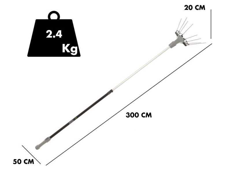 Peigne vibreur &eacute;lectrique &agrave; batterie Volpi Olytech Mondial 845L 210/300 - Perche t&eacute;lescopique