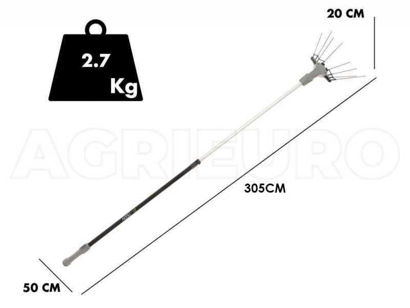 Peigne vibreur &eacute;lectrique &agrave; batterie Volpi Olytech Mondial 845XL 240/305 - Perche t&eacute;lescopique