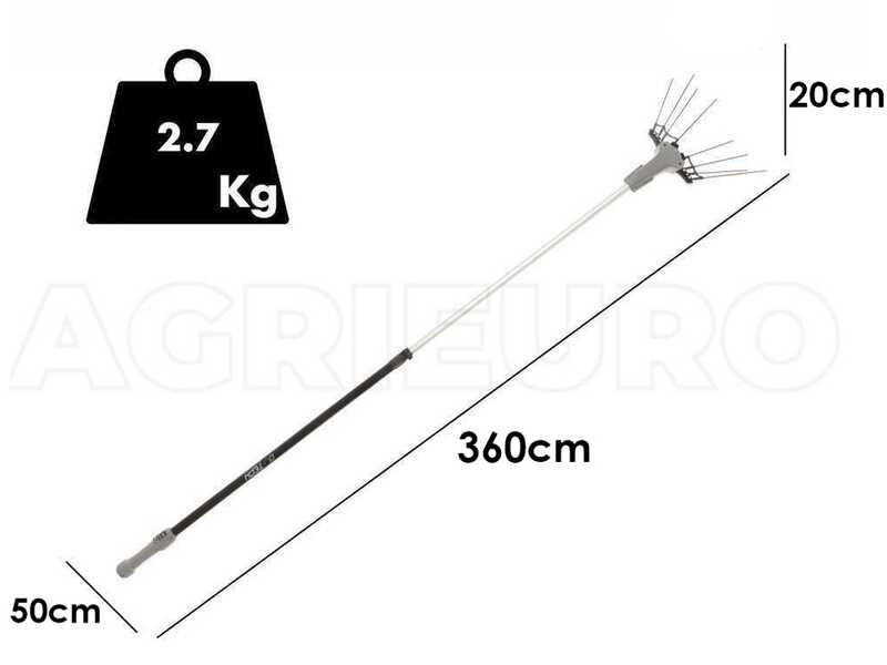 Peigne vibreur &eacute;lectrique &agrave; batterie Volpi Olytech Mondial 845XL 240/305 - Perche t&eacute;lescopique