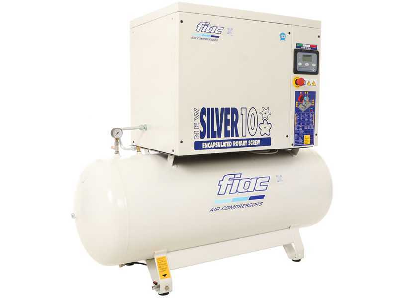 Compresseur rotatif &agrave; vis Fiac NEW SILVER D 10/300 - S&eacute;cheur d'air int&eacute;gr&eacute;