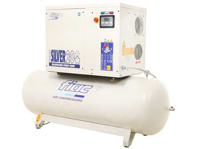 Compresseur rotatif &agrave; vis Fiac NEW SILVER D 20/500 - S&eacute;cheur d'air int&eacute;gr&eacute;