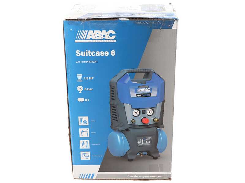 ABAC SUITCASE - Compresseur d'air &eacute;lectrique portatif monophas&eacute;, oil-less - Motore 1.5 CV - 6 L