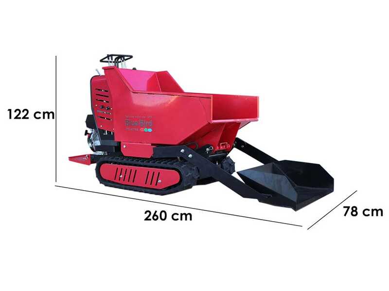 Brouette &agrave; chenilles Blue Bird Trasporter 500DL - benne dumper hydraulique 500 kg