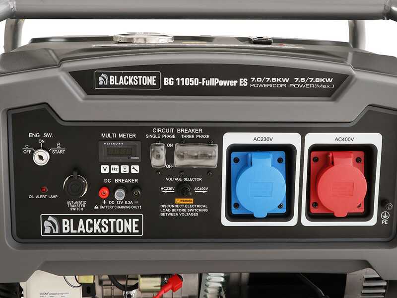 BlackStone BG 11050 - Groupe &eacute;lectrog&egrave;ne &agrave; essence avec AVR 7.8 kw - Continue 7.5 kW Full-Power + ATS