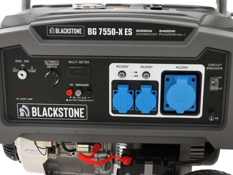 BlackStone BG 7550-X ES - Groupe &eacute;lectrog&egrave;ne sur chariot &agrave; essence avec AVR 5.4 kW - Continue 5 kW Monophas&eacute; + ATS