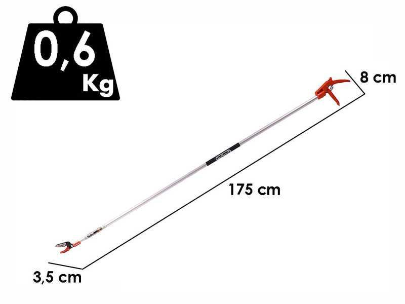 GeoTech FP-180 - Coupe-branches sur perche fixe avec syst&egrave;me coupe-maintien