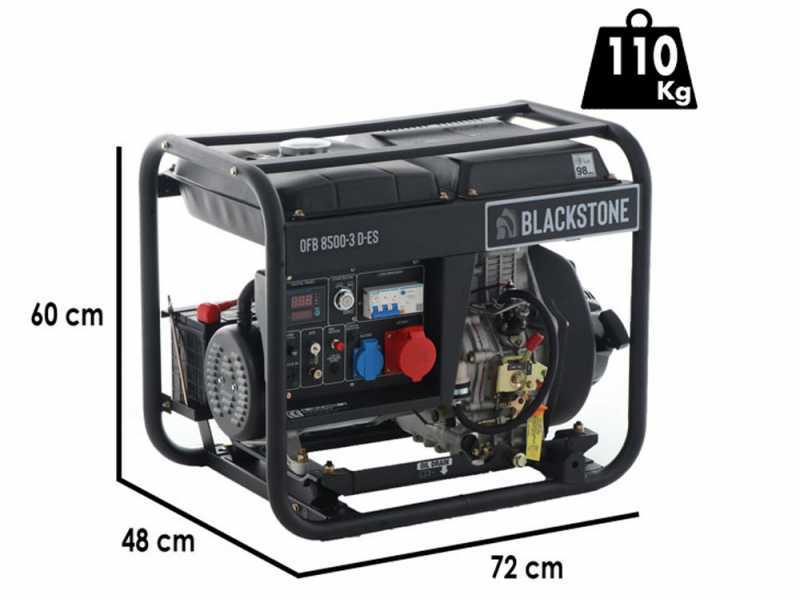 BlackStone OFB 8500-3 D-ES - Groupe &eacute;lectrog&egrave;ne Triphas&eacute; Diesel - 6.3 kw- Cadran ATS inclus