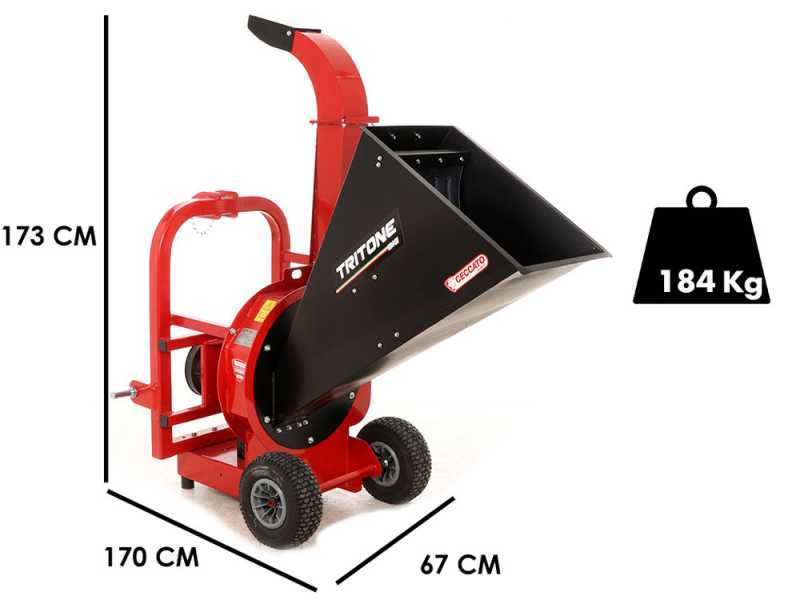 Broyeur de branches &agrave; tracteur  Ceccato Tritone BIG PTO avec atttelage &agrave;  3 points
