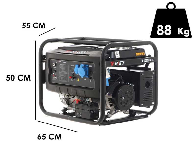 Groupe &eacute;lectrog&egrave;ne Rato R6000D-ATS AVR 6Kw, ATS int&eacute;gr&eacute;