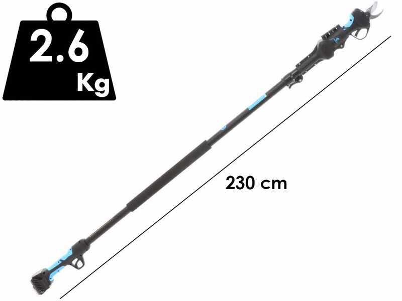 Campagnola Stark M - S&eacute;cateur &eacute;lectrique de taille - Perche de rallonge - 3x 14,4V 2,5 Ah