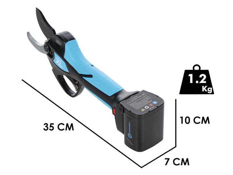 Campagnola Stark XL - S&eacute;cateur &eacute;lectrique de taille sur perche 230 cm - 21.6V 2.5Ah - 3x 21,6V 2,5 Ah - Diam&egrave;tre de coupe 40 mm