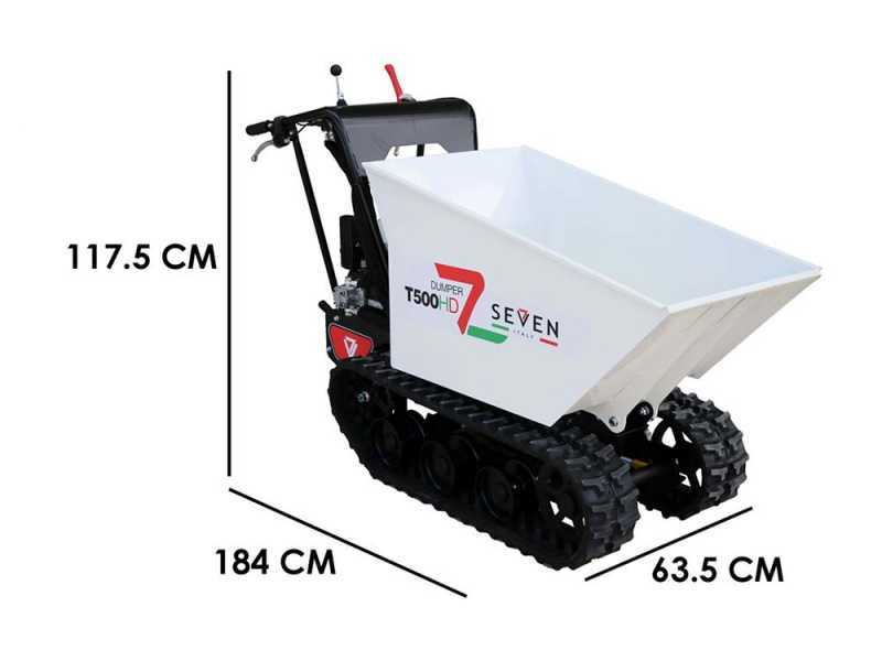 Brouette &agrave; chenilles Seven Italy T500HD GX-E - caisson dumper hydraulique - charge 500 kg