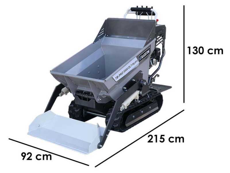 Blackstone TB-PRO 5500 DLT-Hydro - Brouette &agrave; chenilles avec benne dumper hydraulique 500 Kg - Transmission hydrostatique